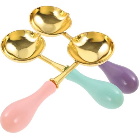 Cuillère à cire d'enveloppe multicolore 3 pièces en métal pour loisirs créatifs et scellage outil compact de fusion cire (1/5)