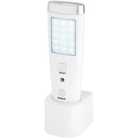 Lampada di sicurezza multifunzione Lumatic Guard, 43.2033 Lampada di sicurezza a LED, bianco/argento
