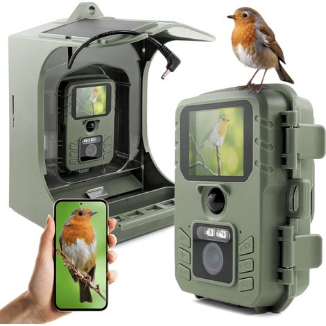 Vogelfutterhaus mit WLAN-Kamera, Solar-PIR-Kamerafalle, Lern-App (1/5)