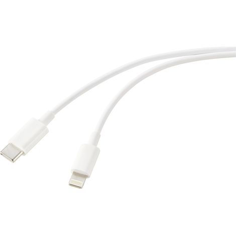 Renkforce Câble USB USB 2.0 USB-C® mâle, Connecteur Lightning 2.00 m blanc (nacré) RF-5724080