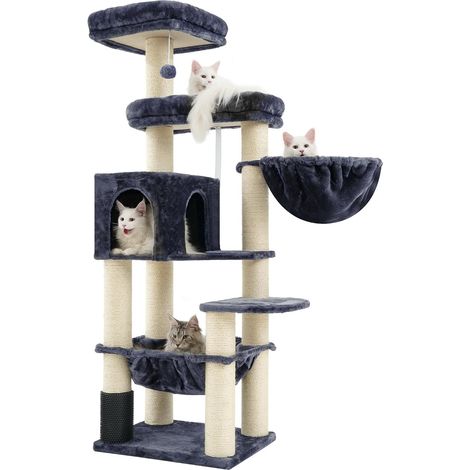 Arbre à Chat pour Maine Coon, poteaux en sisal (φ11 cm), MPJ01G (1/5)