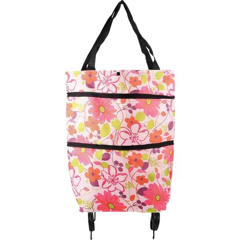 Shopping Trolley with Wheels, Spacious and Portable, Foldable Polyester Grocery Bag with 4 Wheels for Easy Transport to the Supermarket (1/5)