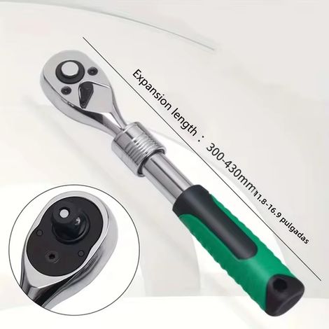 Jeu de clés à douille télescopiques (300-430 mm), 72 dents, réversibles en acier inoxydable (1/5)