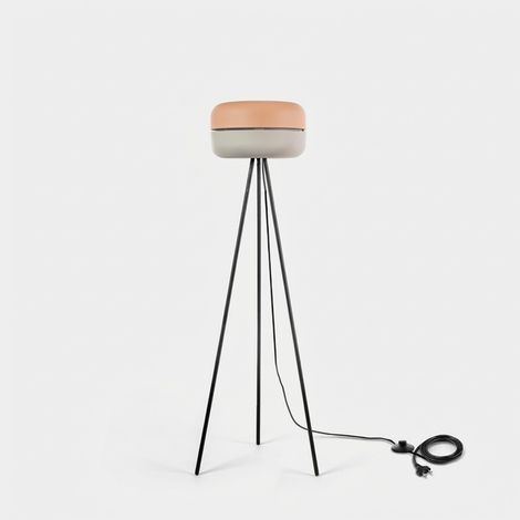 Lampada da terra design treppiede metallo paralume bicolore Luminosa