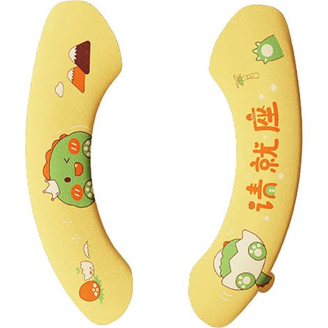 Coussin de siège de toilette antistatique imperméable, housse de siège de toilette mignonne à motif dessin animé pour la décoration de la salle de bain, grande taille, jaune clair (1/5)