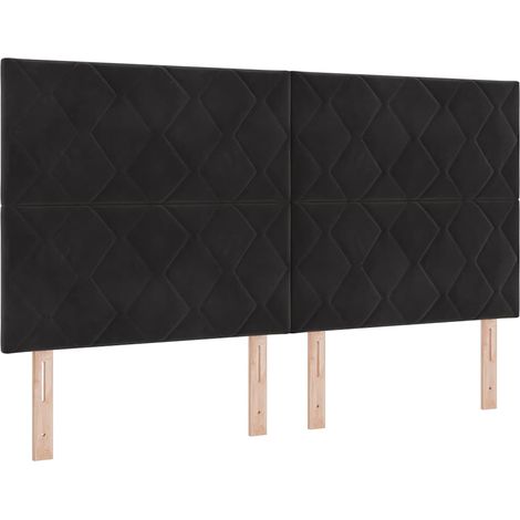 Boxspringbett mit Matratze Schwarz 180 x 200 cm Samt vidaXL (1/5)
