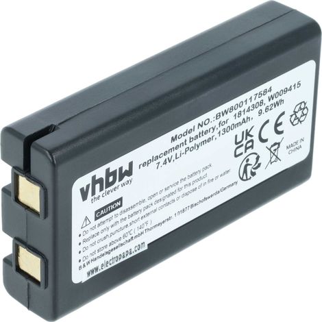 vhbw Battery compatible with Dymo LabelManager Wireless PnP Printer Copier Scanner Label Maker (1300 mAh, 7.4 V, Li-polymer) (1/4)