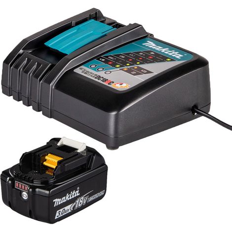 MAKITA Pack de 1 Batterie1 Li-Ion 18V 3Ah BL1830B + Chargeur simple DC18RC