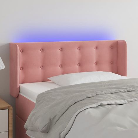 Cabecero con LED de terciopelo rosa 83x16x78/88 cm vidaXL (1/5)