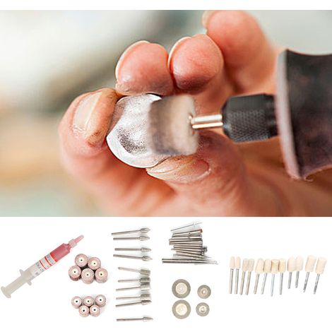 Kit de polissage et de gravure électrique 50 pièces pour le traitement des métaux, comprenant un ensemble d'accessoires rotatifs. (1/5)