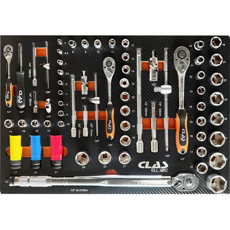 Insert douilles et cliquets (65pcs) - OS 1305BL - CLAS Equipements