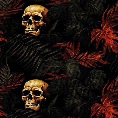 Tela Oxford decorativa para exteriores - Motivo de calavera I DX4356 (1/5)