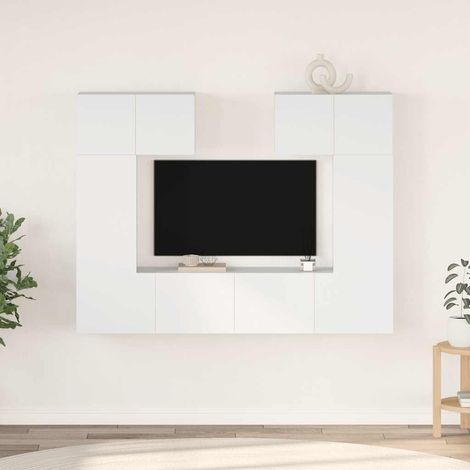 Set de muebles de salón TV 6 piezas madera de ingeniería