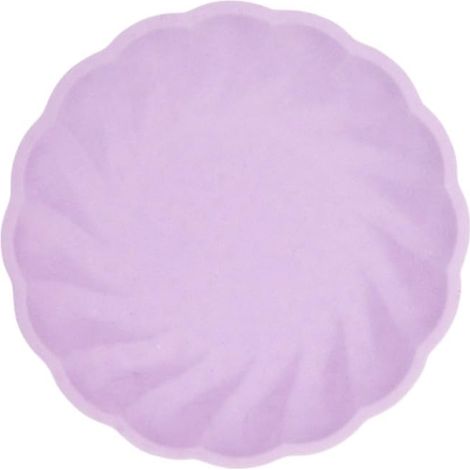 6 Assiettes ronde, 18,8 cm, violet pastel, Vaisselle de fête en matières premières Rapidement renouvelables, pour Les Anniversaires, Les barbecues, Les jubilés, etc.