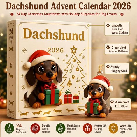 Irovami Calendrier Avent chien 2026 – 24 jours, thème fêtes, friandises, cadeau