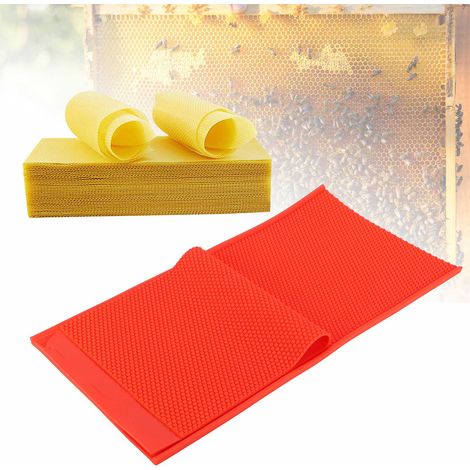 2-teilige Gummi-Pressform für selbstgemachte Bienenwachs-Mittelwände – Wabenstruktur, Rot, 5,4 mm, 44 x 23 cm – Für professionelle Imkerei und Mustererstellung. Weitere Produkte (1/5)