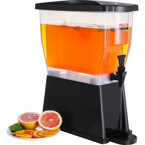 Distributeur de boissons, distributeur de 11 litres pour les fêtes, distributeur de jus en plastique avec robinet et support, distributeur de thé glacé, limonade, jus et eau, pour restaurants, hôtels (1/5)