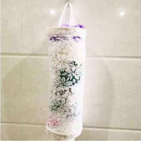 Support de sac en plastique suspendu. organisateur de sac en maille. distributeur de sac poubelle de cuisine. distributeur de sac (1/5)