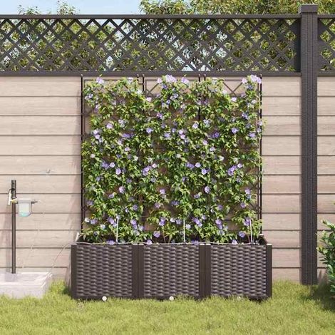 42002830 Cache-pot de jardin 3 pcs Marron Acier (1/5)