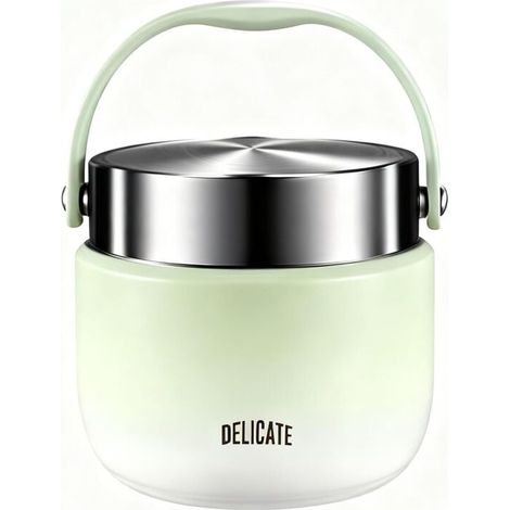 1200ml Insulated Food Container with Lid & Spoon, Stainless Steel Hot Meal Box, Leak-Proof Thermos Soup Container, Lunch Box for School, Camping, Office
