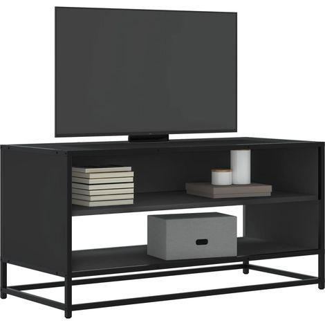 TV-Schrank Schwarz 91x40x46 cm Holzwerkstoff und Metall