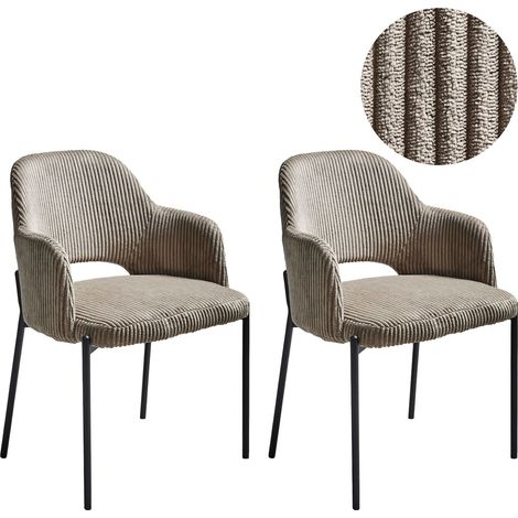 Esszimmerstuhl 2er Set RATON Cord Taupe (1/5)