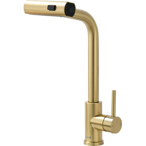 Robinet Cuisine Doré Douchette Extractible, Mitigeur Cuisine Cascade (1/5)