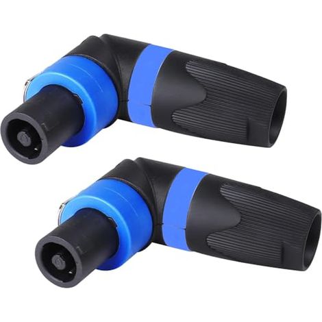 2 pezzi Connettore Speakon ad angolo retto con blocco a rotazione, adattatore presa Speak-ON NL4FRX 90 gradi 4 poli - Compatibile con connettori tipo NL4 o NL2 (1/3)