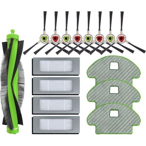 Replacement Cleaning Accessory Set for iRobot Roomba Combo 113 R113840 Vacuum Cleaner, Replacement Parts for Robot Sweeper, 1 Roller Brush + 4 Filters + 8 Side Brushes + 3 Cloths (1/4)