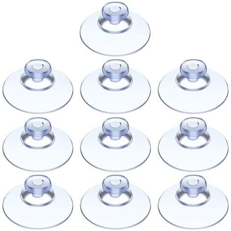 Packung mit 40 transparenten 20-mm-Saugnäpfen – Hohe maximale Tragkraft – Für glatte Oberflächen: Glas, Fliesen, Badezimmer, Küche