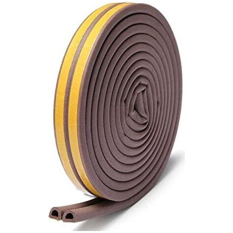 Self-adhesive door and window sealing tape against drafts/shock absorption/sound insulation/dustproof (9 mm x 6 mm x 10 m), brown