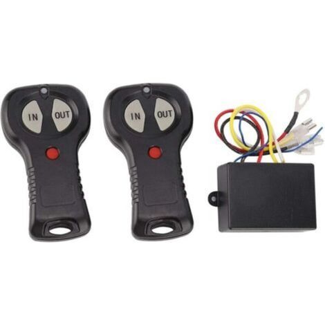 1 paire de contrôleur sans fil, kit de contrôleur de télécommande de treuil sans fil universel 12V pour camion de voiture (1/5)