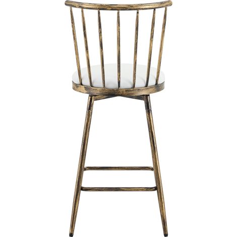 Tabouret de bar en métal style Windsor avec assise rembourrée – hauteur comptoir, design industriel (1/5)