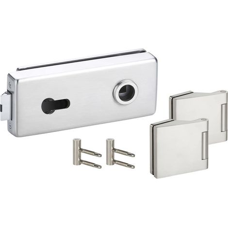 HERMAT Ganzglastürschloss-Set GENOVA 6083/6325/HZ, Edelstahl