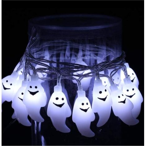 Lot de 20 guirlandes lumineuses LED fantômes d'Halloween (3 mètres) (1/5)