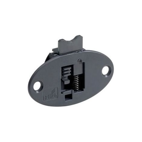 Hettich – Pièce de guidage à visser pour montage porte coulissante – Plastique anthracite – Épaisseur 16 à 19 mm – Poids max 15 kg