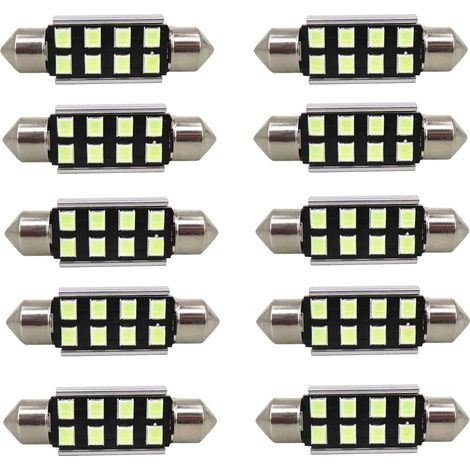 Soffitten-LED-Lampen, 31 mm, 2835 SMD, extra hell, eisblau-weiß, Ersatz für LED-Autobeleuchtung, Innenraumbeleuchtung, Kartenleselampen, Kennzeichenbeleuchtung, 10er-Packung