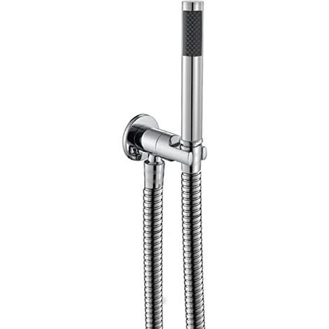 Handbrause, Hochdruck-Handbrause aus Messing mit 59-Zoll-Brauseschlauch, runder Kaltwasser-Duschkopf mit Duschhaken (1/5)