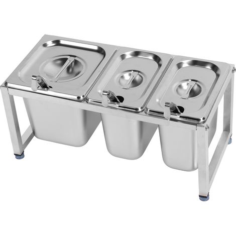 Lot support pot à confiture télescopique en acier inoxydable, distributeur de condiments avec support, stand pour sauce thé au lait, bassine n°26, 1 pièce 2,2L + 2 pièces 1,6L (1/5)