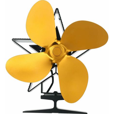 Green Mobility-Ventilateur de poêle à 4 pales alimenté par la chaleur pour brûleur à bûches à bois Cheminée à démarrage rapide Silencieux Circulation d'air chaud Économie de carburant Distribution de (1/5)