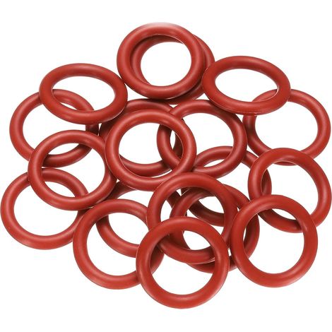 20 Stück VMQ Silikon-O-Ringe, O-Ring-Unterlegscheiben, rot (1/5)