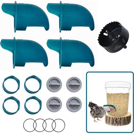 Rodent-Proof Chicken Feeders, Gravity System, 5 Gallon Bucket, Poultry Farming (1/5)