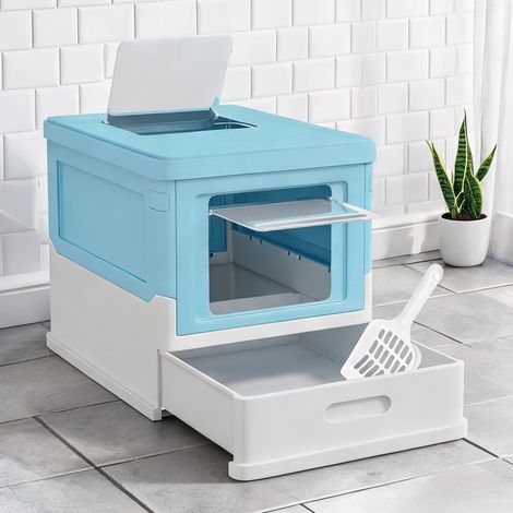 Bac à litière azul y Blanco en PP 47,5 x 35,5 x 36,7 cm (1/5)