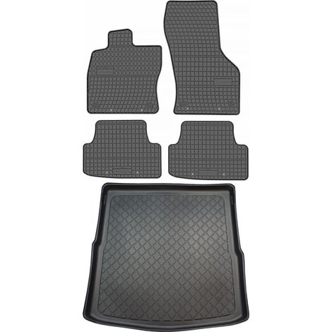 Ensemble de tapis de sol en caoutchouc + tapis de coffre pour Volkswagen Golf VII Kombi (09.2013-06.2020)