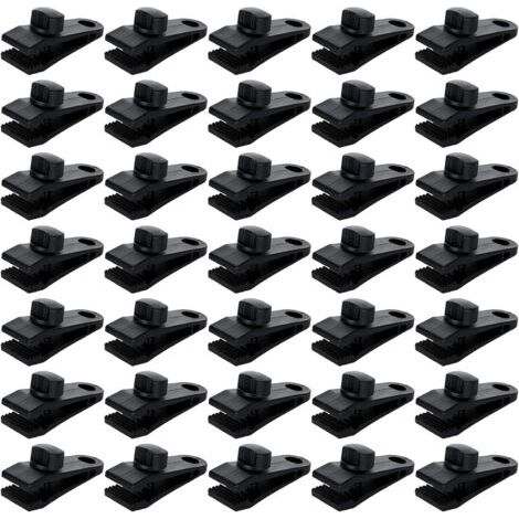 Noir,Lot de 30 Clip de Bâche Tente, Pince pour Bâche de Verrouillage pour Auvent Fixation Camping Toile Ombrage Bache de Piscine (1/5)