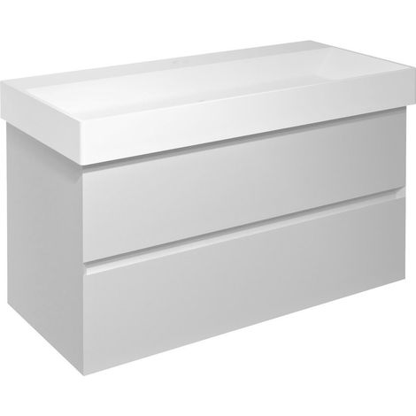 FILENA Meuble sous-vasque 95x51,5x43cm, blanc mat (1/3)