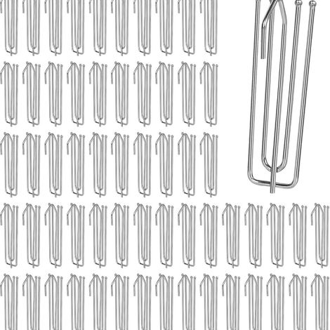 60er-Packung Stoffgabelhaken mit mittlerer Elastizität, die auch nach wiederholtem Biegen und Falten nicht leicht brechen. Zubehör für die Fensterdekoration. (1/5)