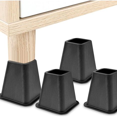 TONYSA 4 Pcs Rehausseurs Pieds de Lit, Rehausseurs Meuble Élévateur de Meubles Pied Elephant Feet Chair Raisers pour lit Table Chaise et de canapé 500kg (1/4)