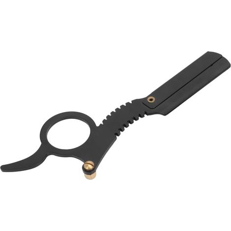 Rasoir de barbier professionnel en acier inoxydable avec manche pivotant pour une précision optimale (1/5)