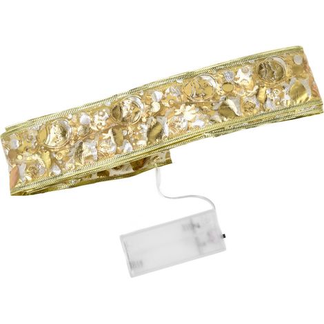 Ruban LED lumineux de Pâques, guirlande dorée ruban lapin œuf, décoration scintillante 5 mètres (piles non incluses) (1/5)